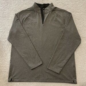 UNRL Interlock 1/4 Zip Pullover Company Logo Mens XL Gray Athletic Fit Shirt